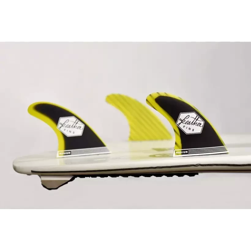 Quilhas surf Feather Fins Fiberglass Yellow & Black