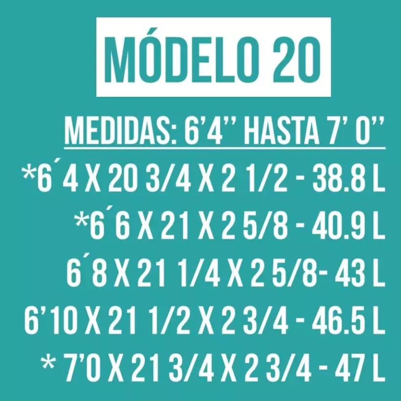 Foam pre shapeado Teccel modelo 20