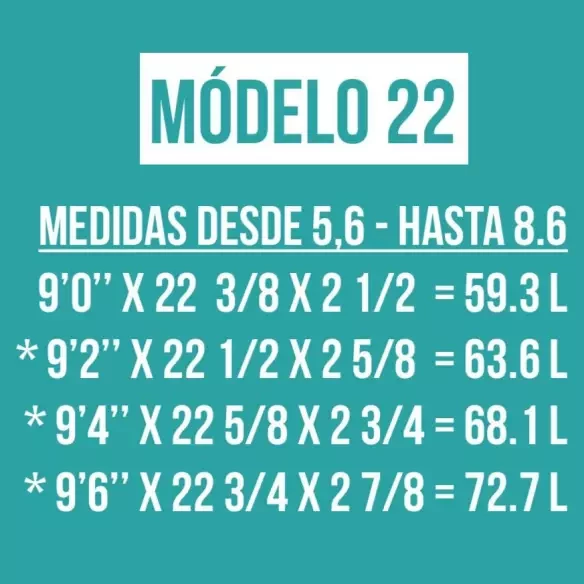 Prancha de foam pre-shapeado Teccel modelo 22