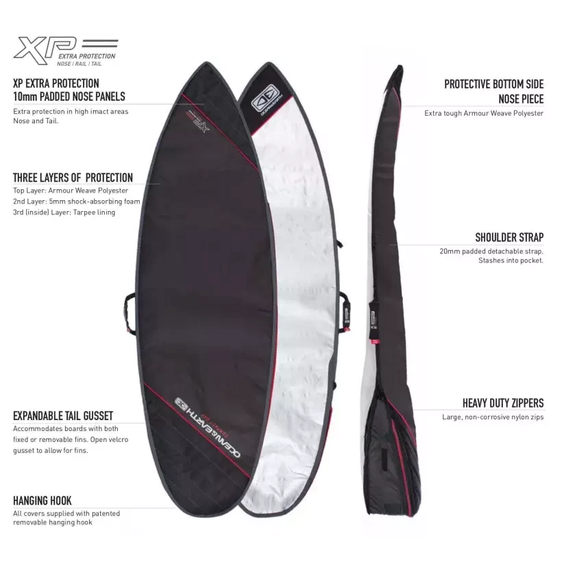 Funda Ocean & Earth Compact Day Longboard Black/Red
