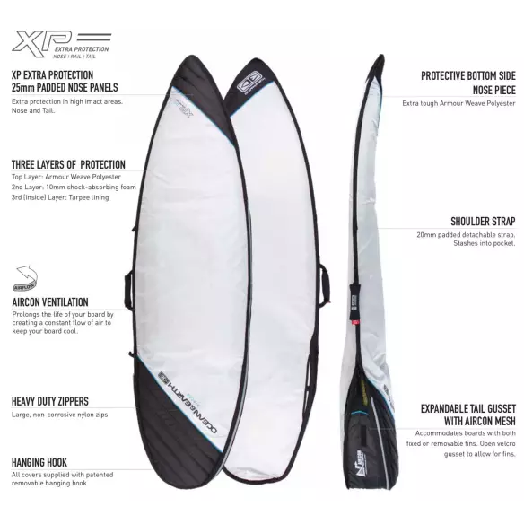 Housse Ocean & Earth Aircon Longboard Black/Red