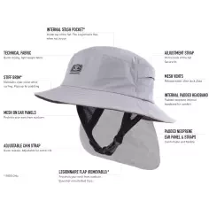 Hoed Ocean & Aarde Indo Surf hat Stiff Peak Grey 2