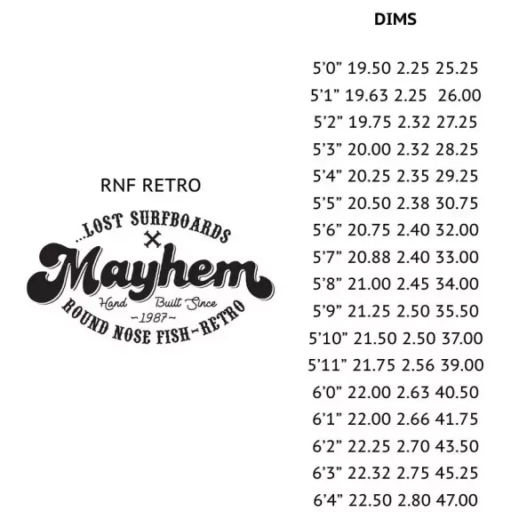 Tabla de surf Lost RNF Retro