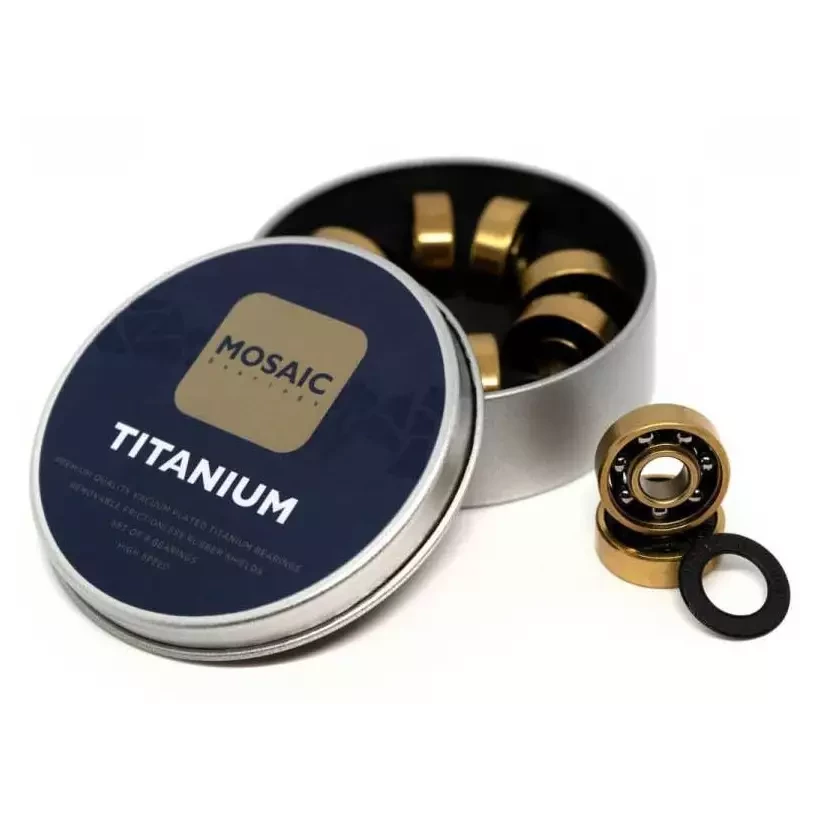 Rolamentos de skateboard Mosaic Titanium 1 ABEC 7 608RS Black