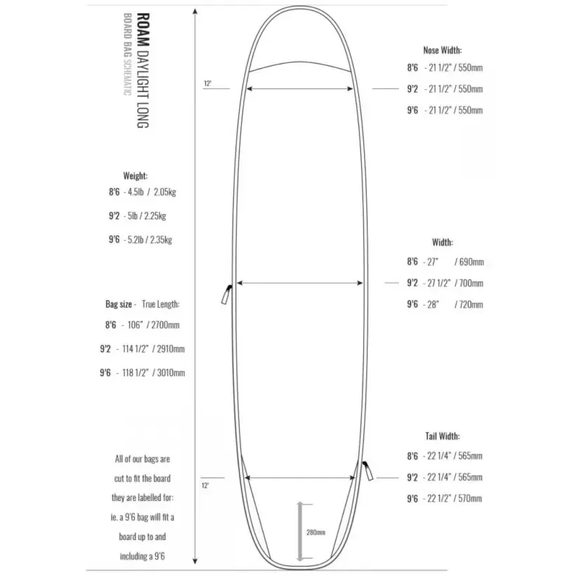 Capas de surf Roam Daylight Longboard