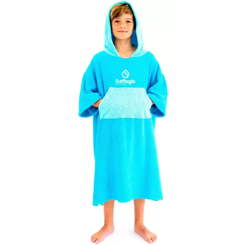 Poncho Junior Surf Logic cyan&turquoise