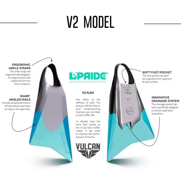 Pride Vulcan V2 Black/Grey Fins