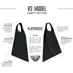 Aletas de bodyboard Pride Vulcan V3 Negro Comfy Edition 2