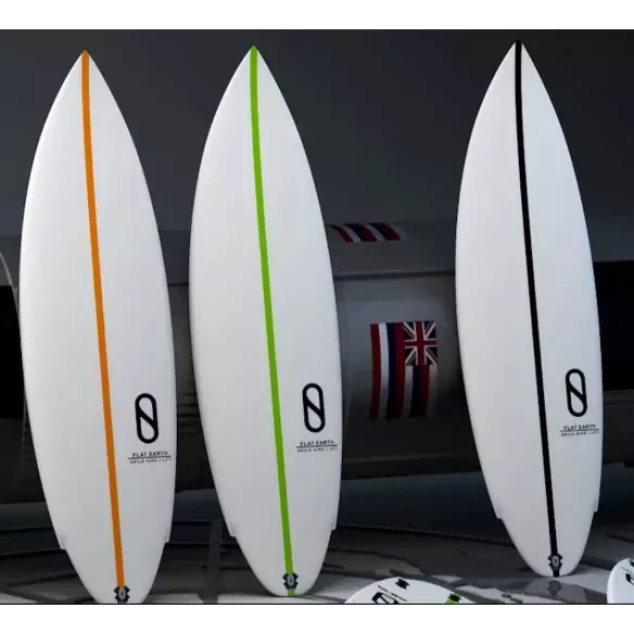 Surfbrett Slater Designs Flat Earth LFT Schwarz/Weiss