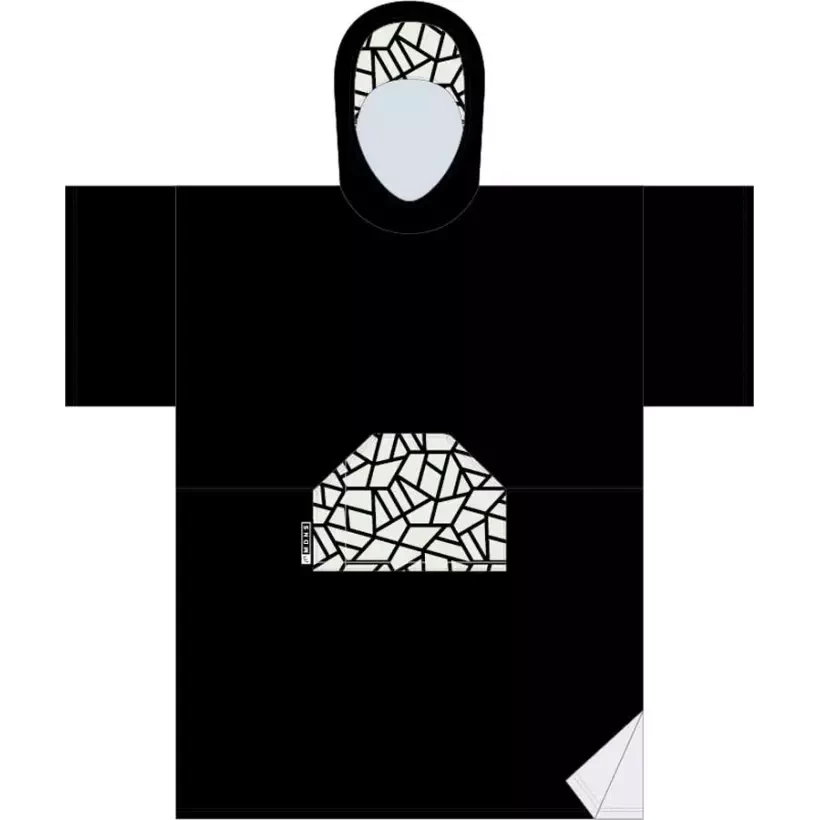 Poncho toalla Madness Black Mozaic