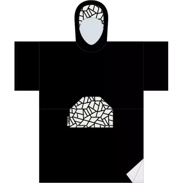 Poncho handdoek Madness Black Mozaic