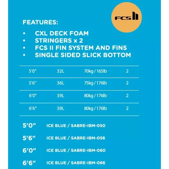 Prancha de surf Softech Sabre  Blue/White