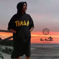 Poncho handtuch Thrash Logo Yellow 2