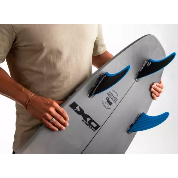 Quilhas surf Feather Fins Fiberglass Blue & Black Click Tab