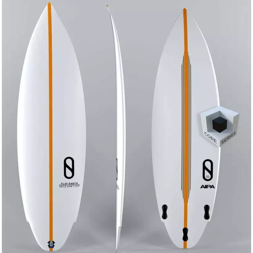 Planche de surf Slater Designs Flat Earth LFT Blanc/Orange
