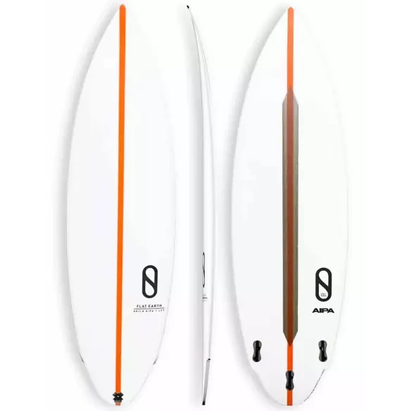 Tabla de surf Slater Designs Flat Earth LFT Blanco/Naranja