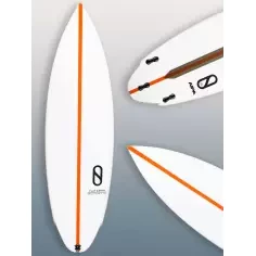 Surfbrett Slater Designs Flat Earth LFT Weiß/Orange 2