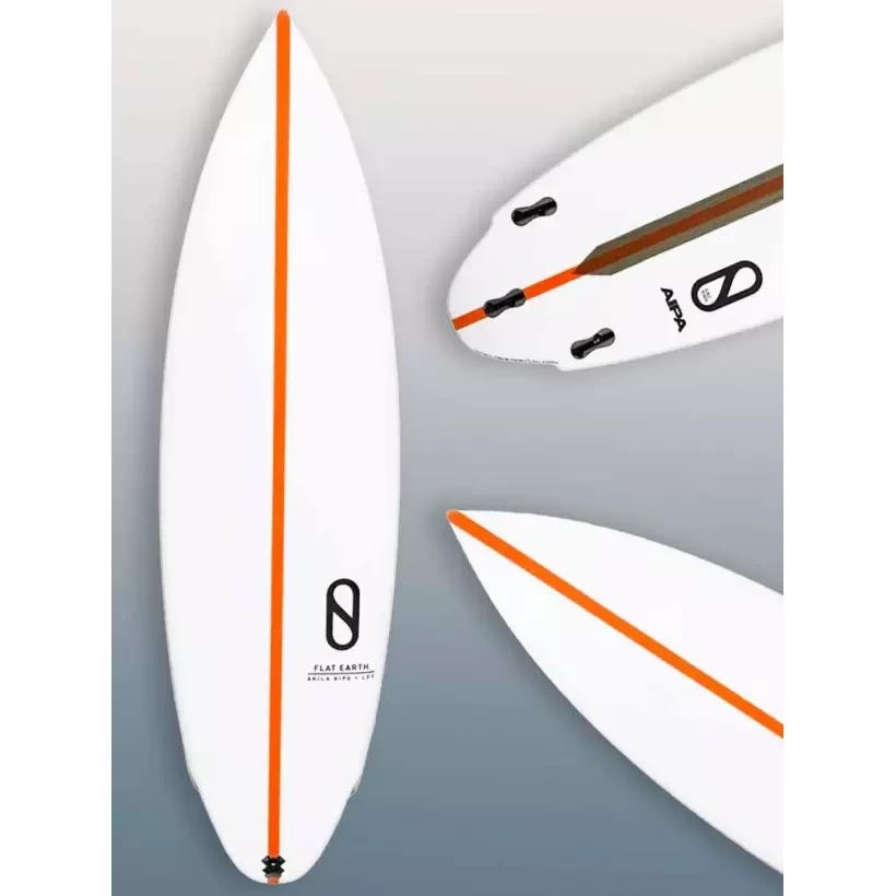 Surfboard Slater Designs Flat Earth LFT Wit/Oranje