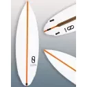 Tabla de surf Slater Designs Flat Earth LFT Blanco/Naranja