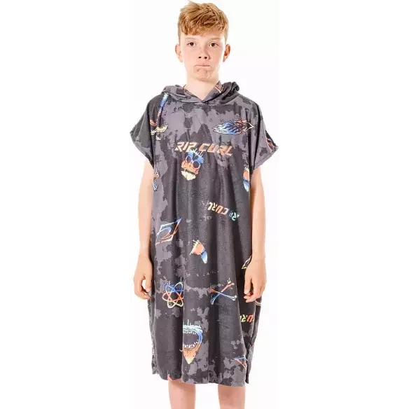 Poncho Rip Curl Print Black Junior