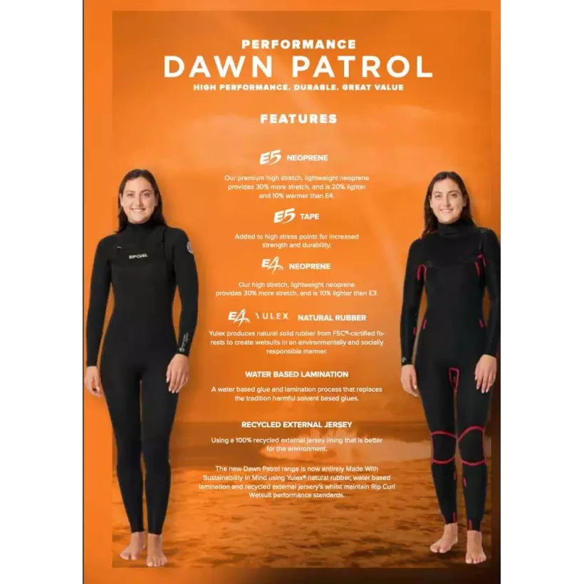 Wetsuit Rip Curl Dawn Patrol Performance 4/3mm Womens CZ Black