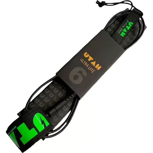 Leash de surf Utah Ultra Lite Super Comp Black/Green