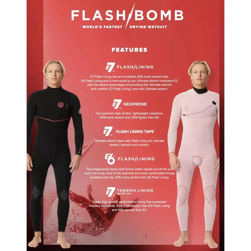 Combinaison Rip Curl Flash-Bomb 3/2mm Zip Free