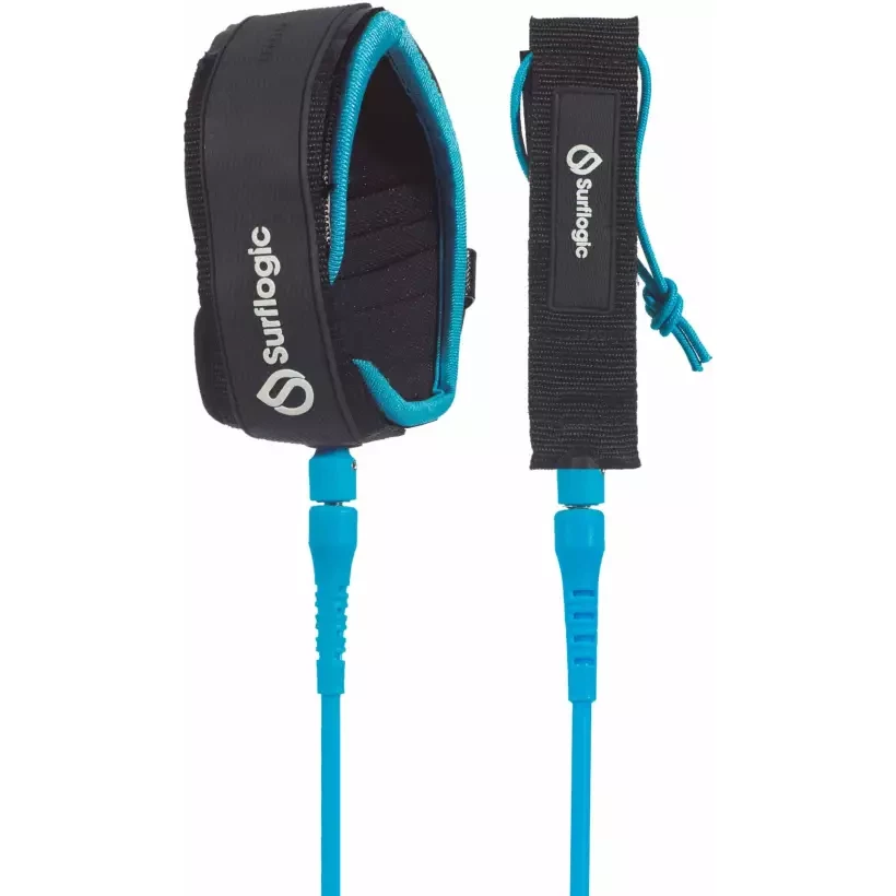 Leash surf SurfLogic Longboard Knee Cyan