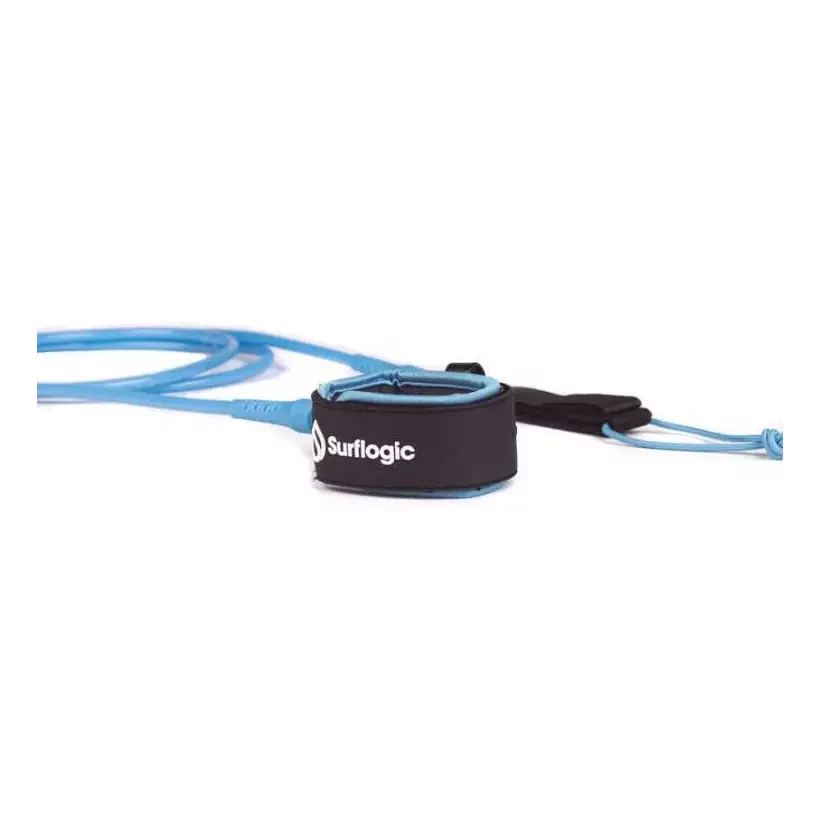 SurfLogic Longboard Ankle Leash Cyan