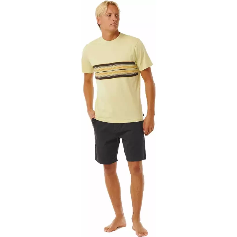 Camisa Rip Curl SURF REVIVAL STRIPE TEE VINTAGE YELLOW