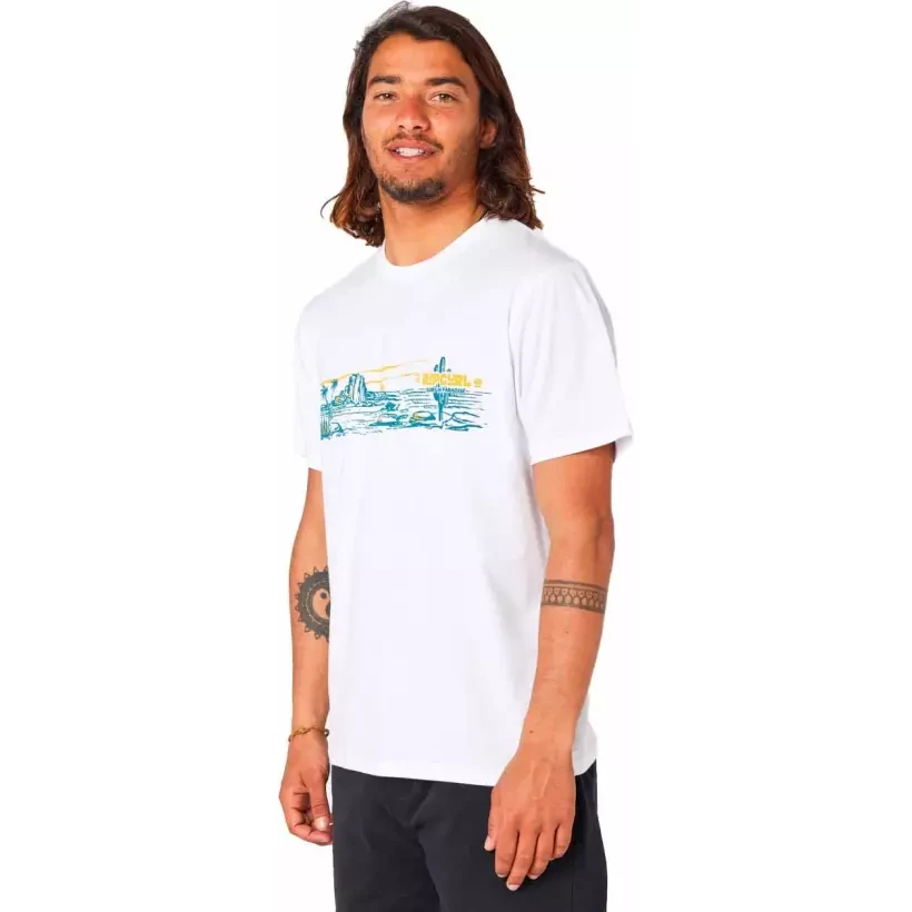 T-Shirt Rip Curl PARADISE LAND TEE White