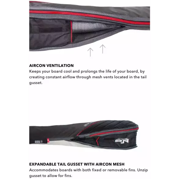 Funda Ocean & Earth Aircon Longboard Black/Red