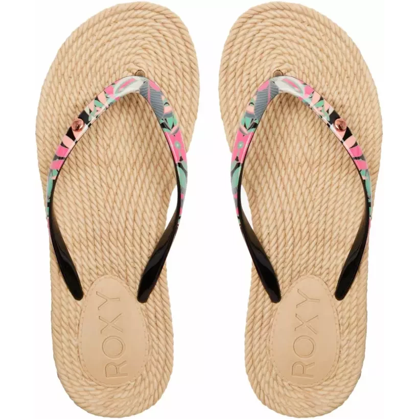 Flip-Flops Roxy South Beach Black/Pink/Soft Lime