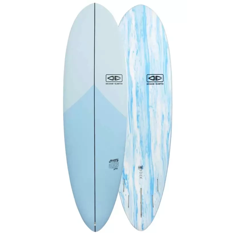 Planche de surf softboard Ocean & Earth Happy Hour Epoxy Soft Single+Quad Sky Blue