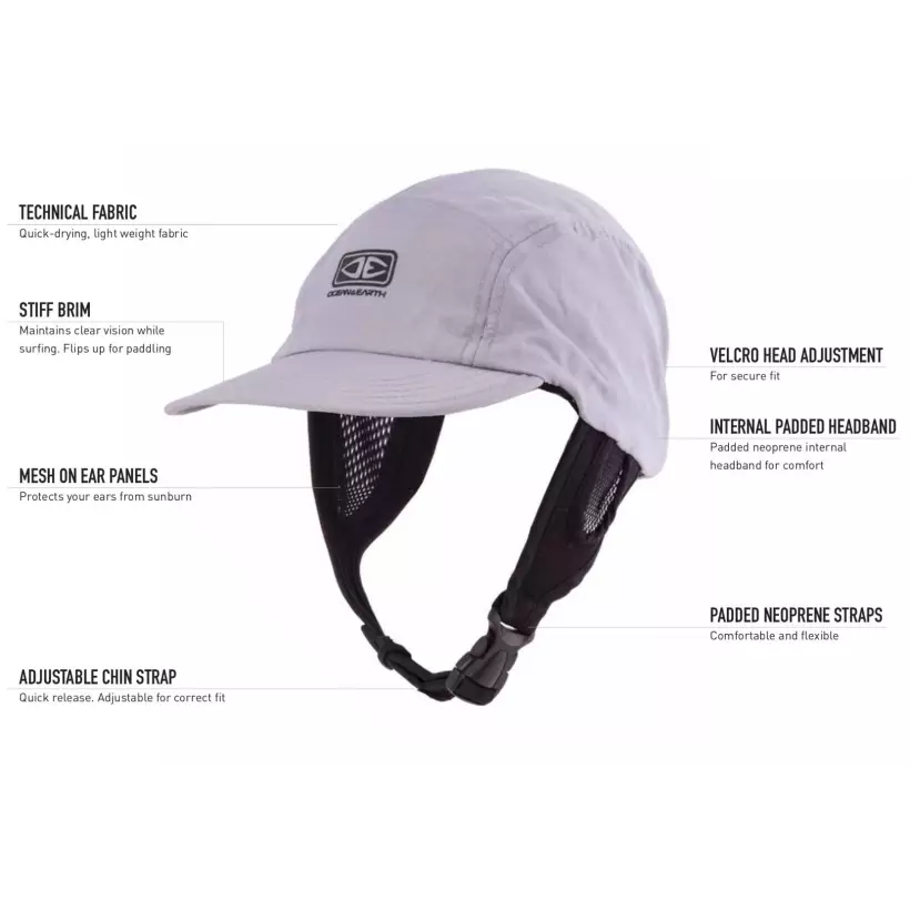 Ocean & Earth Indo 5 Panel Surf Cap Grey