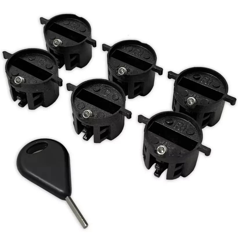 Juego de 6 tapones de quillas M-Fins Negro