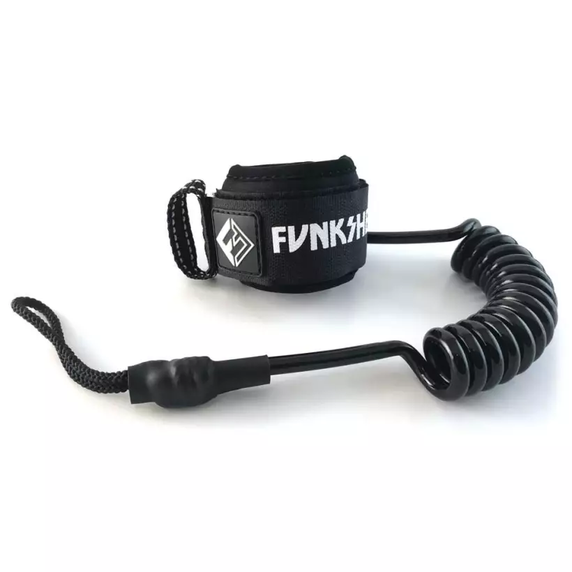 Funkshen Single Swivel Wrist Bodyboard leash Black/White