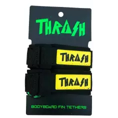 Leash de Pé de pato de bodyboard Thrash V-Grip Black Logo Yellow