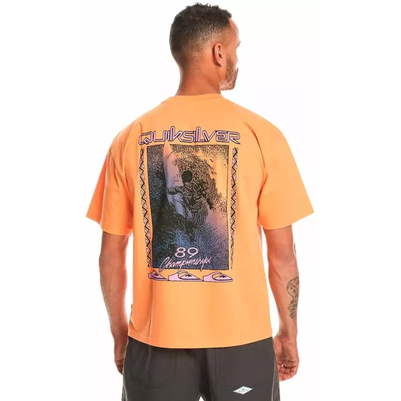 T-shirt Quiksilver back flash Tangerine