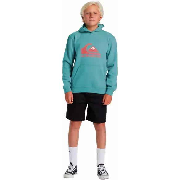 Suéter Quiksilver big logo turquesa Junior