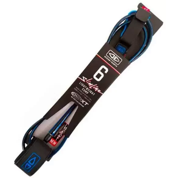 Leash von Ocean & Earth  SLIMLINE Comp Leash Black/Blue