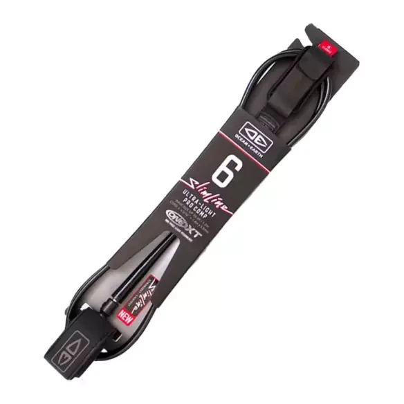 Surf Leash Ocean & Earth SLIMLINE Pro/Comp Black