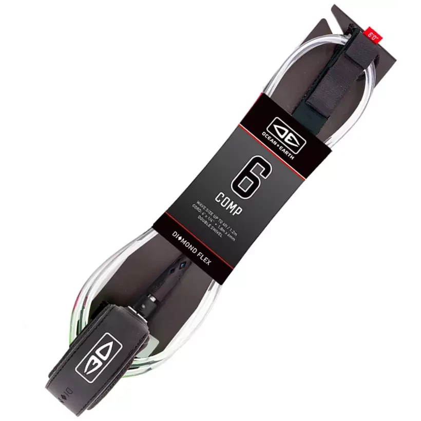 Ocean & Earth Diamond Flex Comp Leash Black/Clear