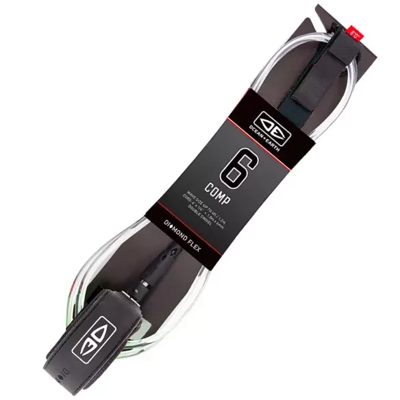 Surf Leash Ocean & Earth Diamond Flex Comp Black/Clear