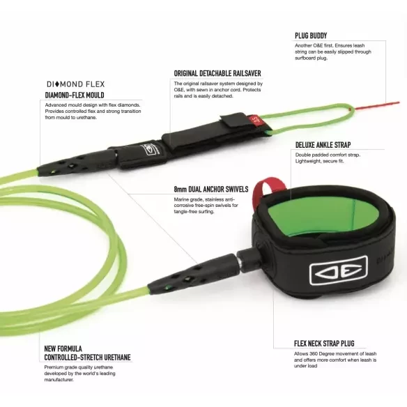 Leash Ocean & Earth Diamond Flex Comp Black/Clear