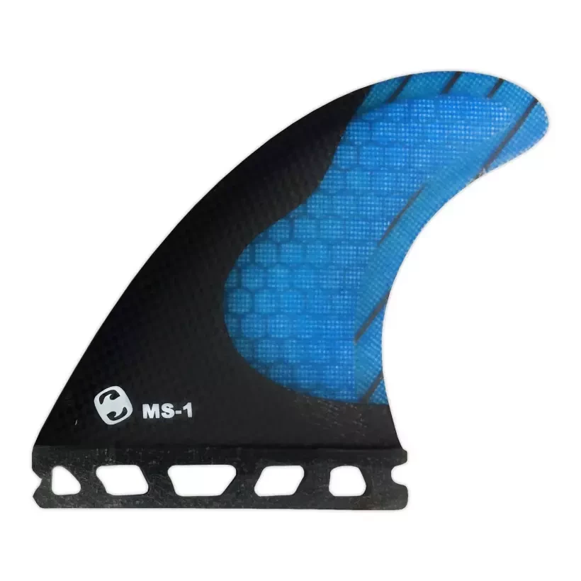 Ailerons de surf Mundo-Surf MS-1 Carbon Single Tab Blue