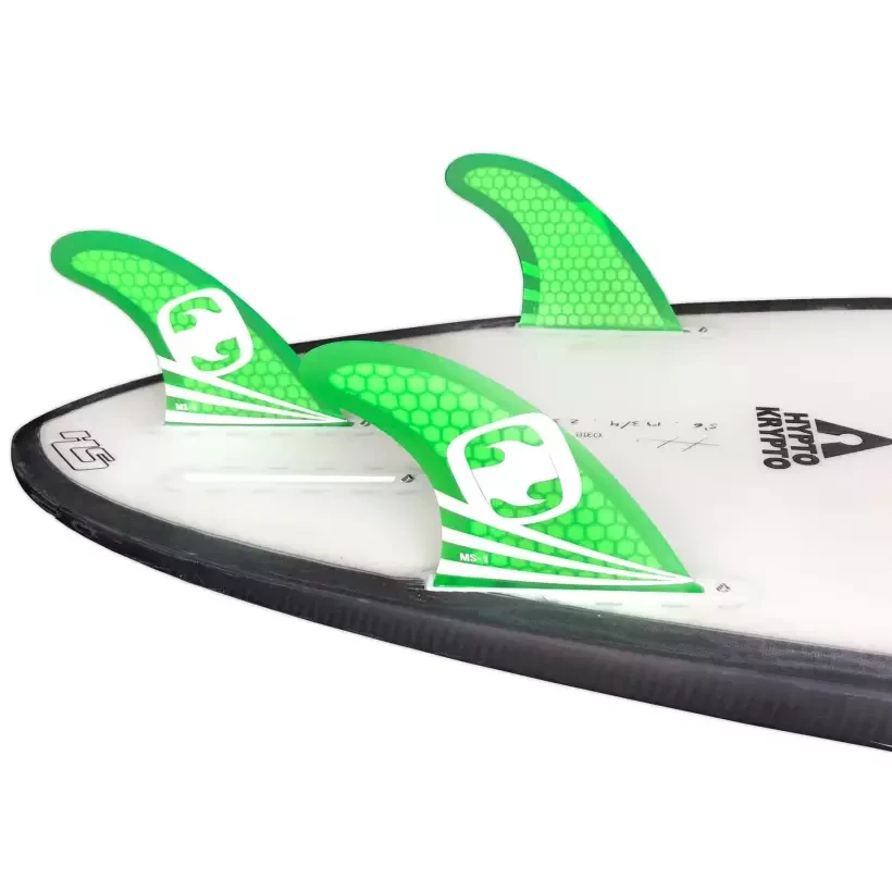 Ailerons de surf Mundo-surf MS-1 Core Lite Single Tab Green