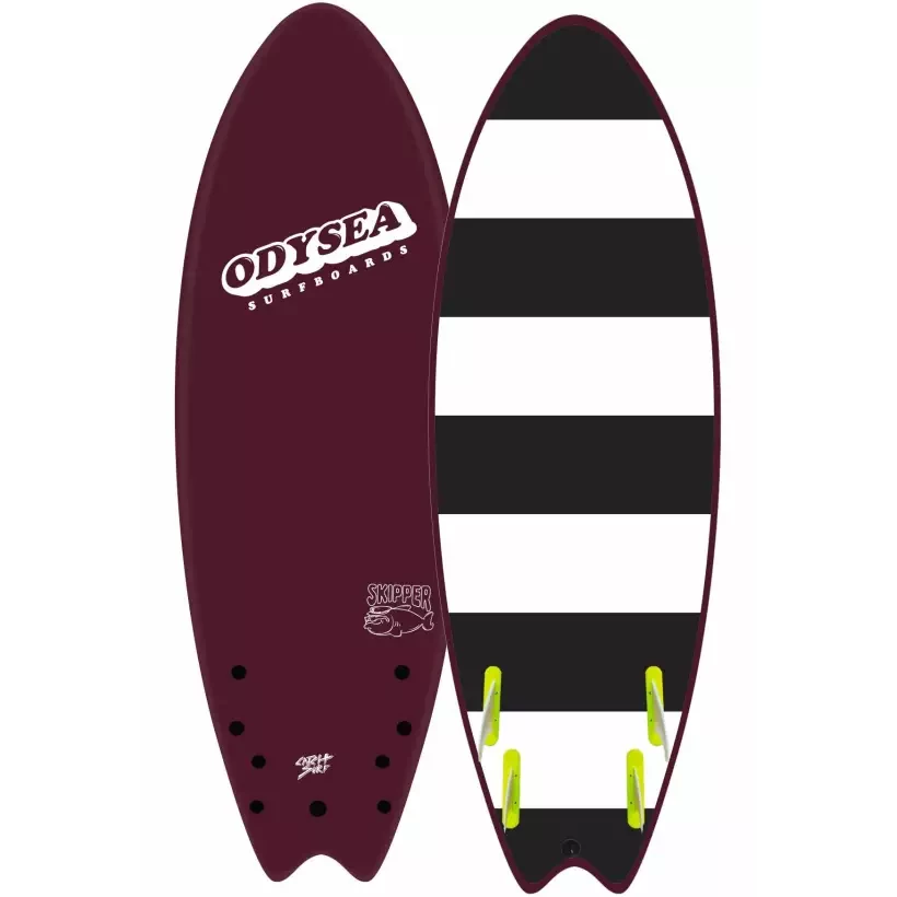 Prancha de surf softboard Catch Surf Skipper Quad Maroon