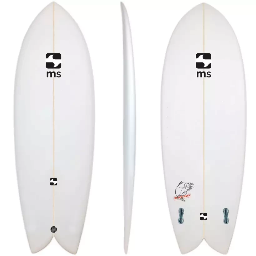 Surfboard Retro Fish MS Black Bass Retro Twin