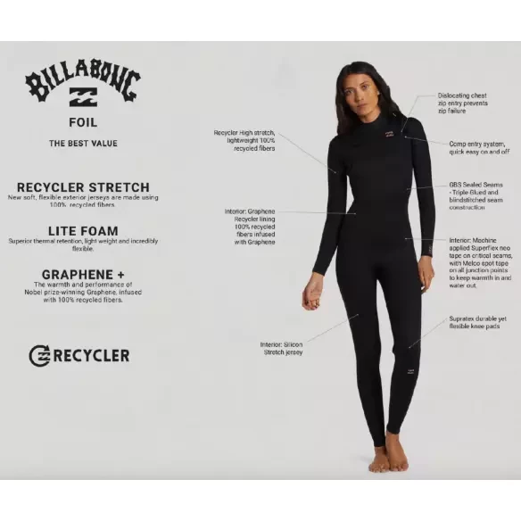 Combinaison Billabong Foil women 4/3mm CZ Black